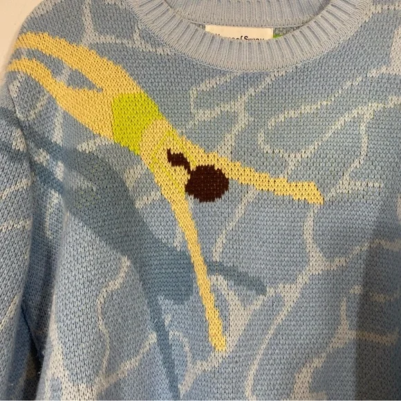 House of Sunny Blue Swimmer Sweater - Picture 8 of 10